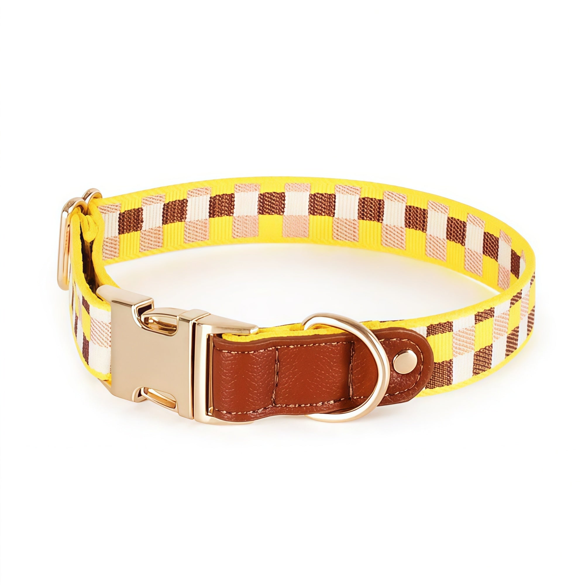 Minimal Leather-Webbing Dog Harness / Collar / Leash Set