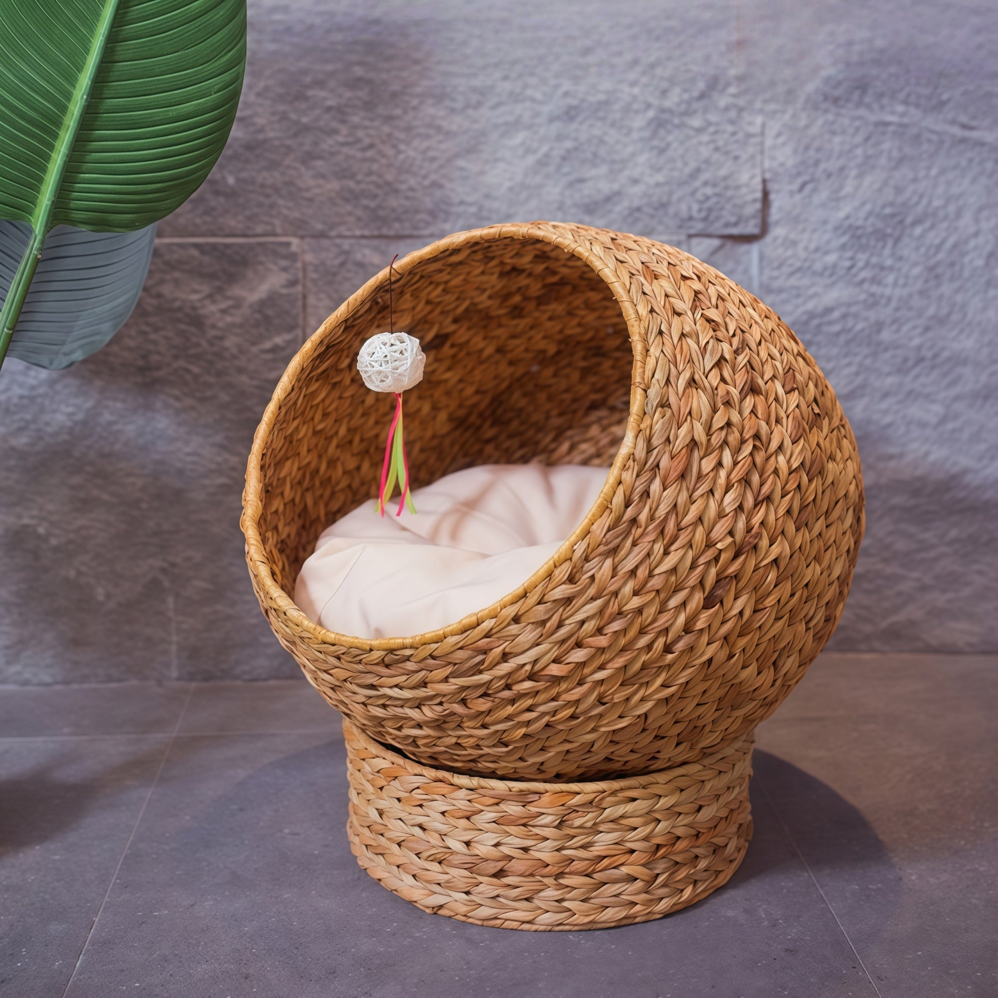 Minimal Rattan Cat Bed Nest