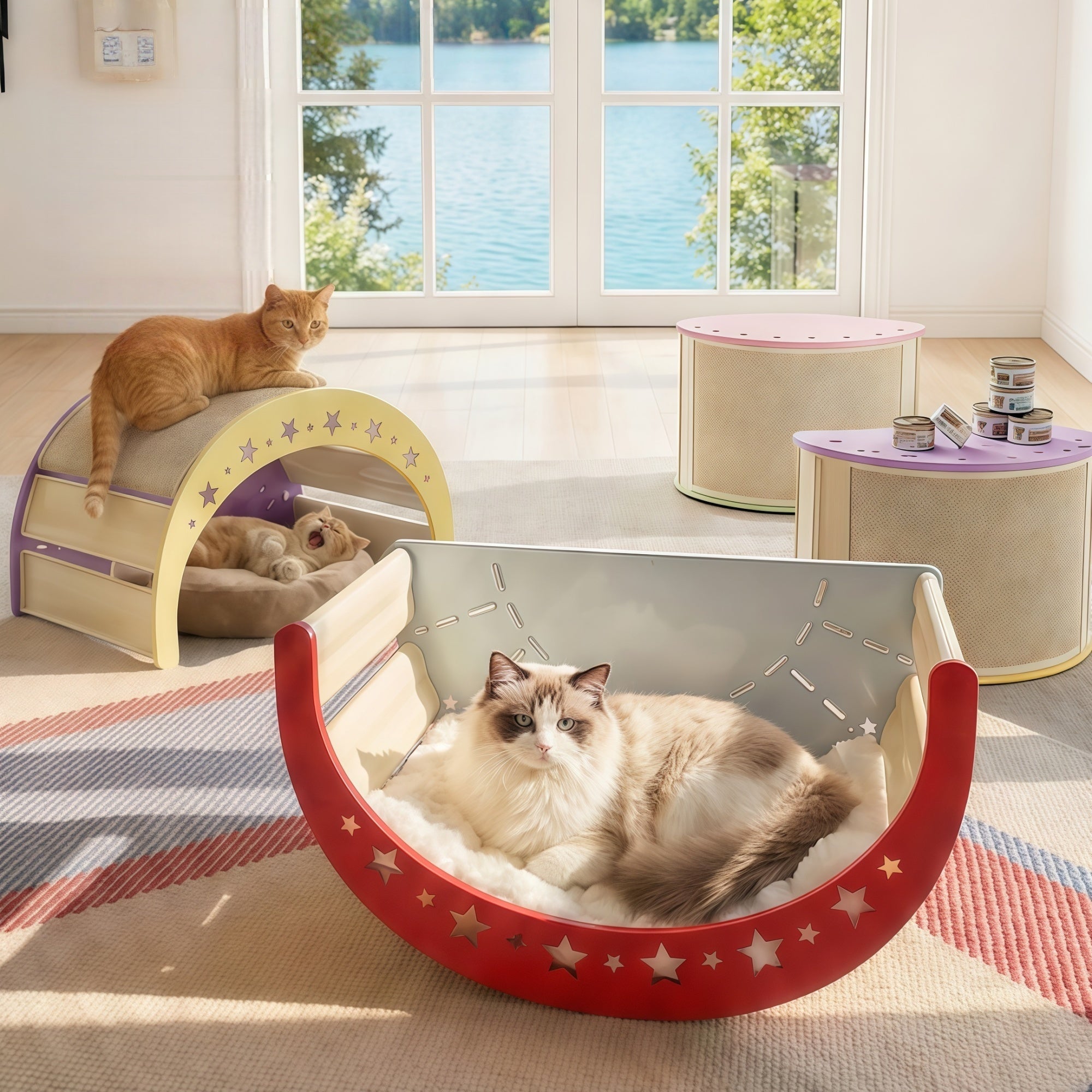 Multi-Mode Cat Rocker Bed Set