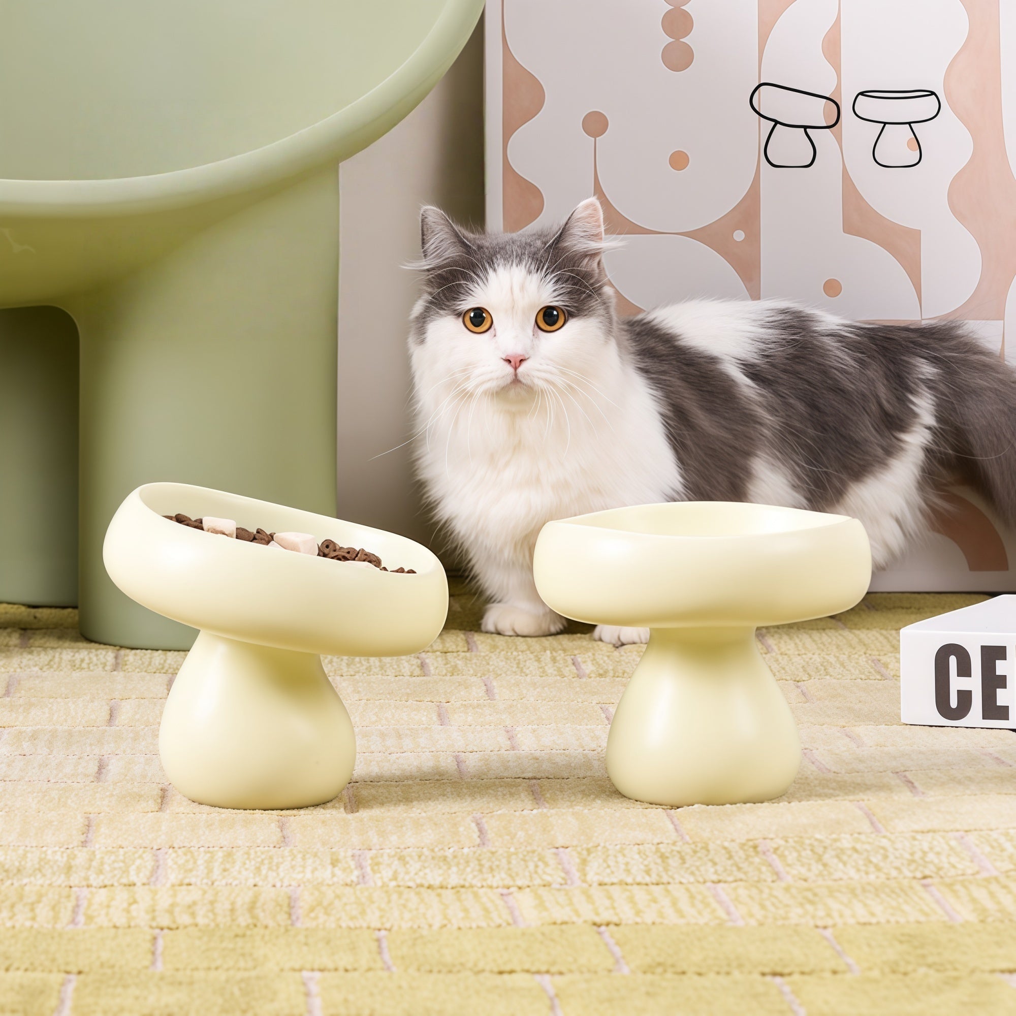 Mushroom Ceramic Pet Bowl