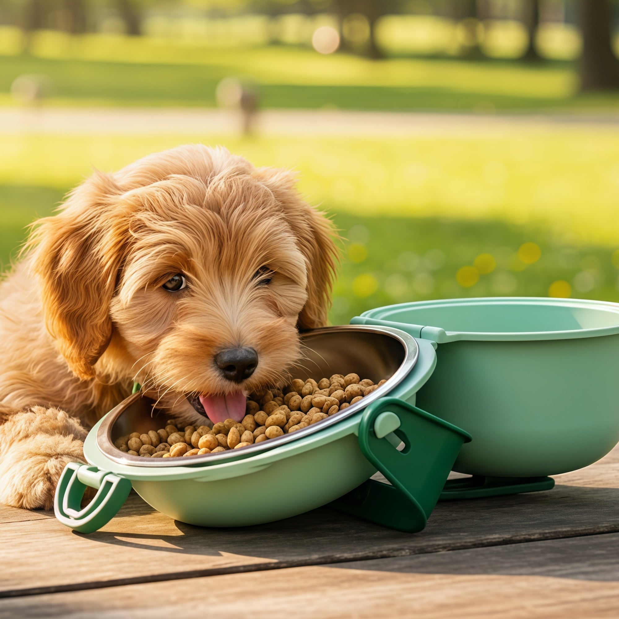 Portable Dual-Bowl Pet Feeder