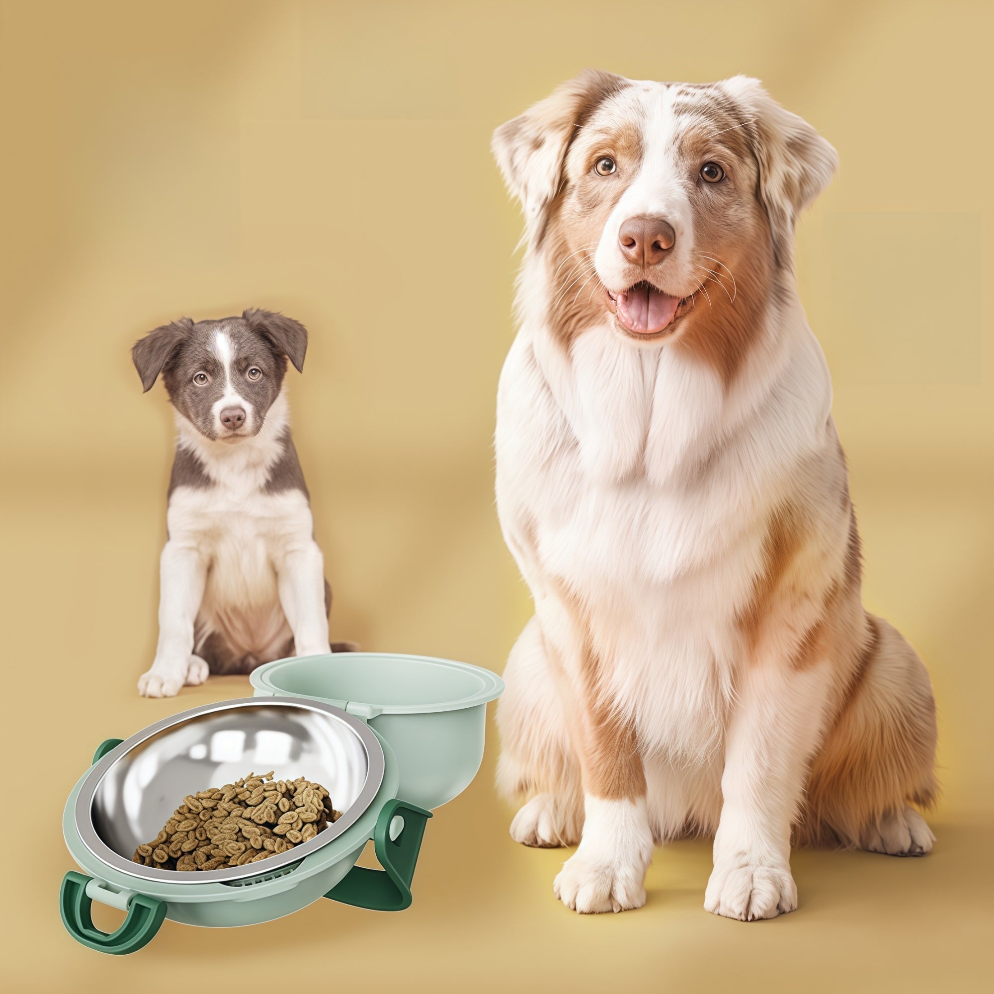 Portable Dual-Bowl Pet Feeder