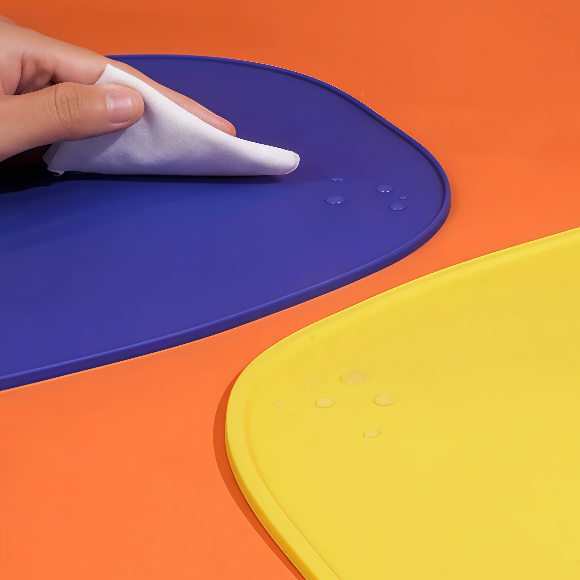 Geometric Silicone Pet Feeding Mat Set