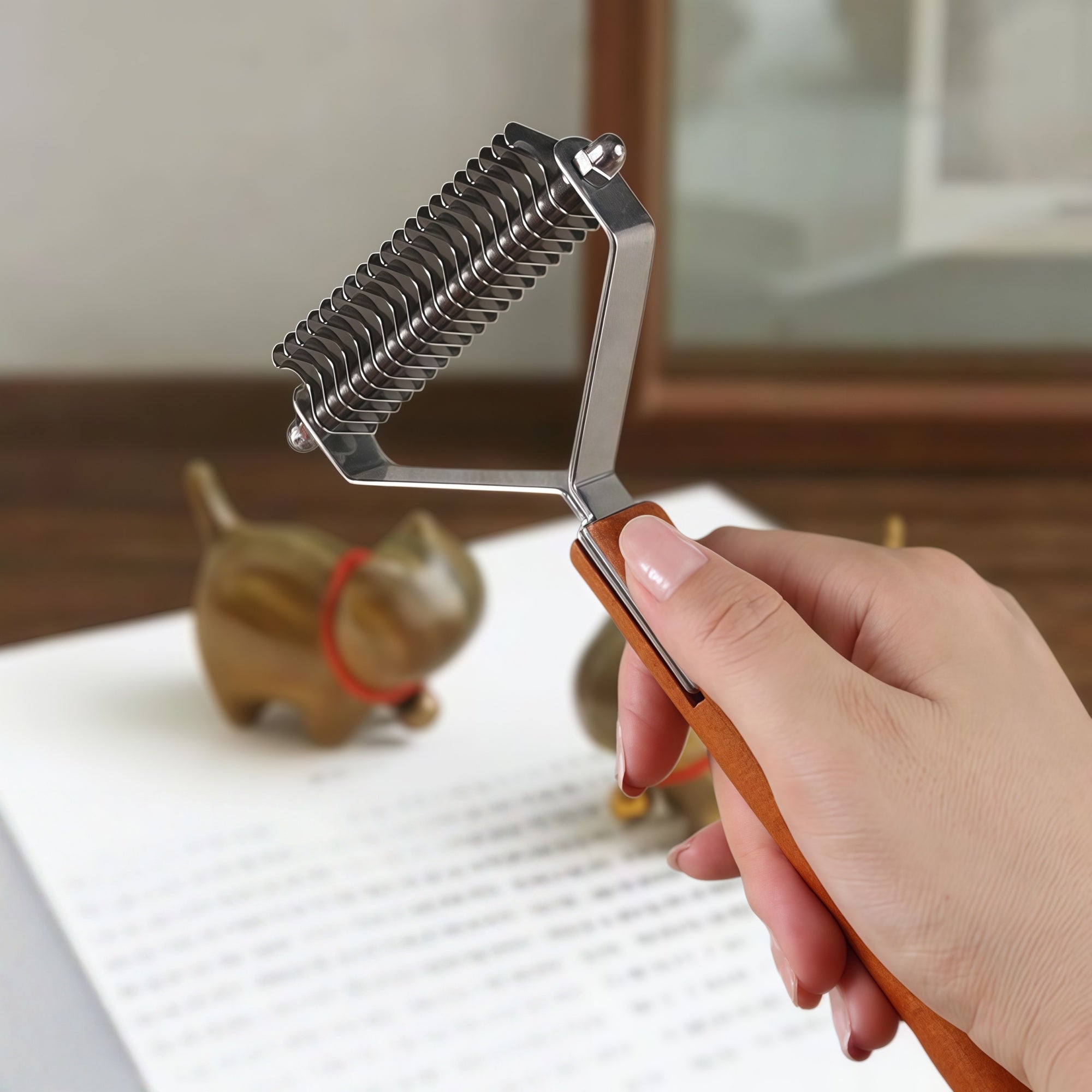 Wood Handle Dematting & Deshedding Comb