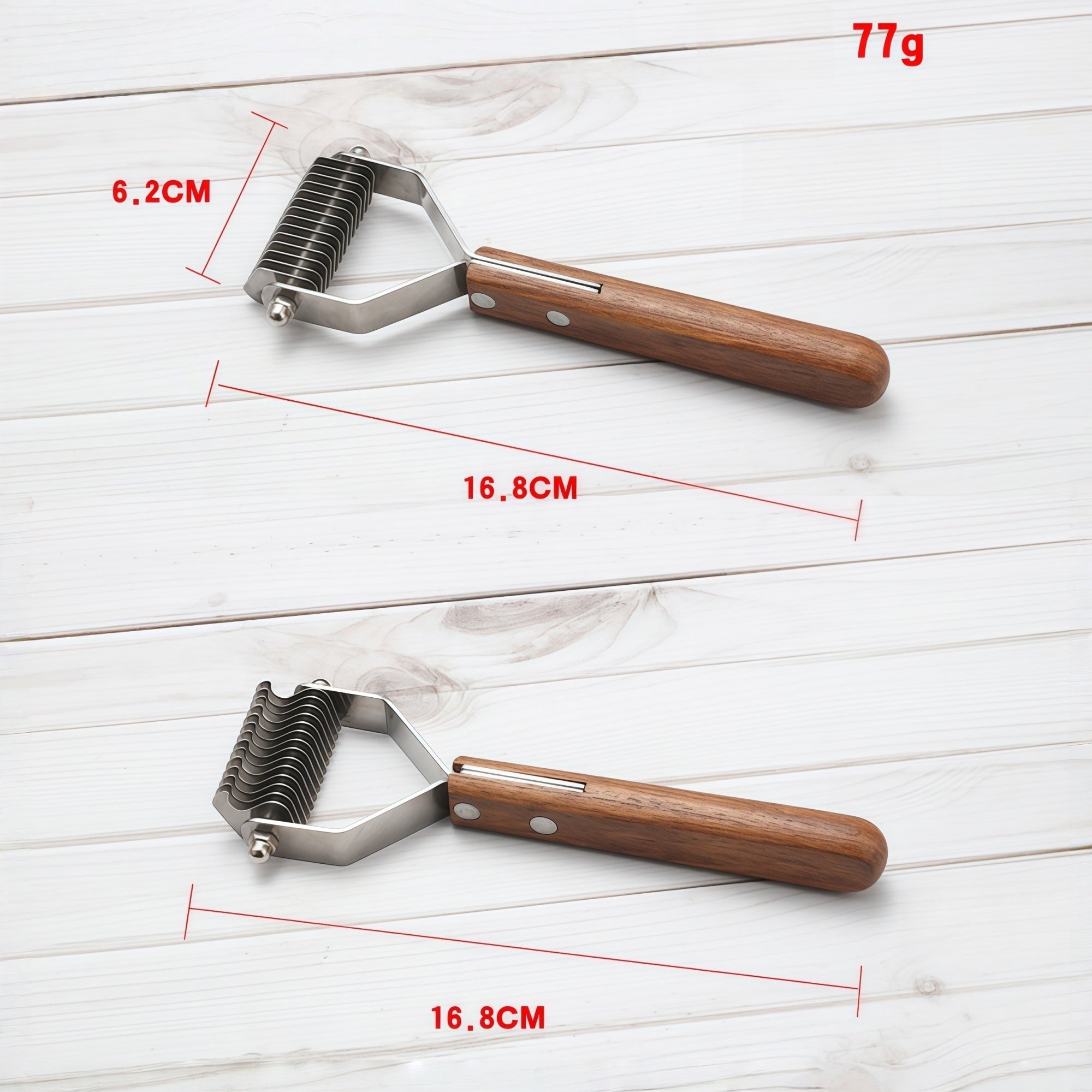 Wood Handle Dematting & Deshedding Comb