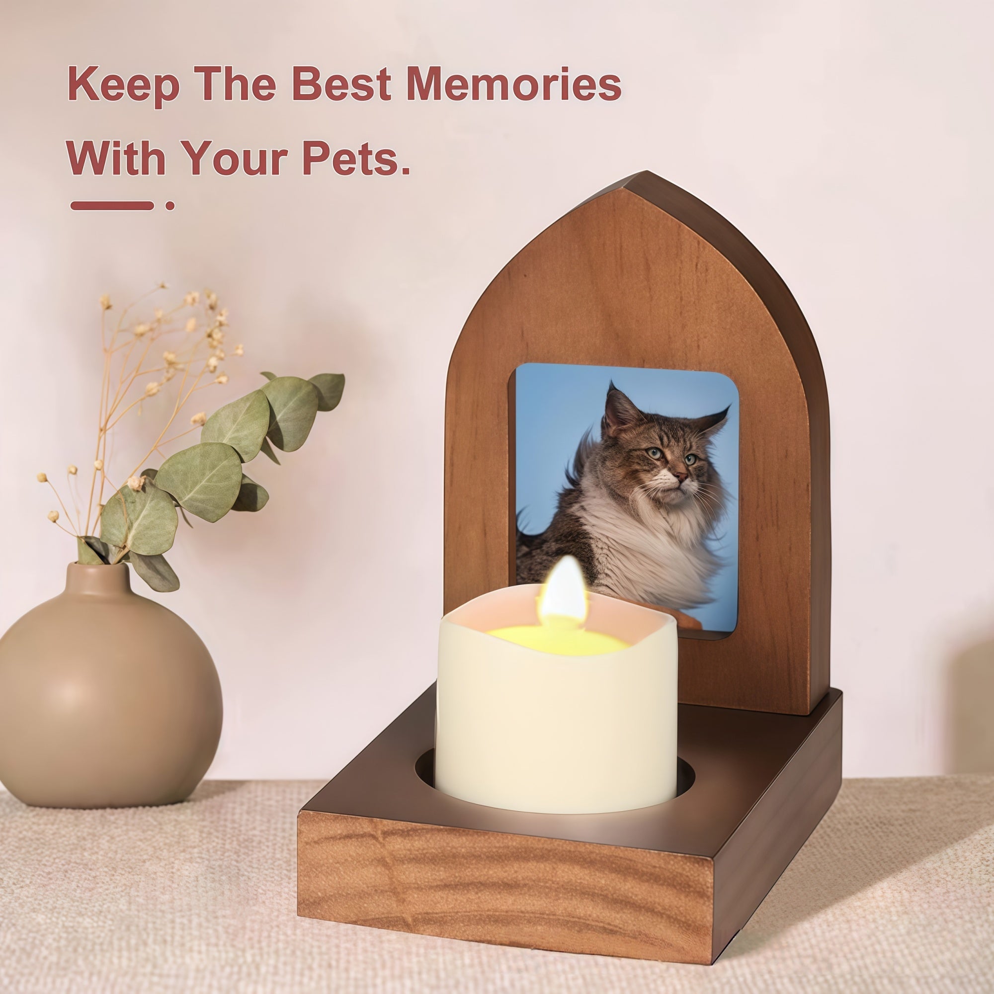 Cabin-Style Wood Pet Cremation Urn