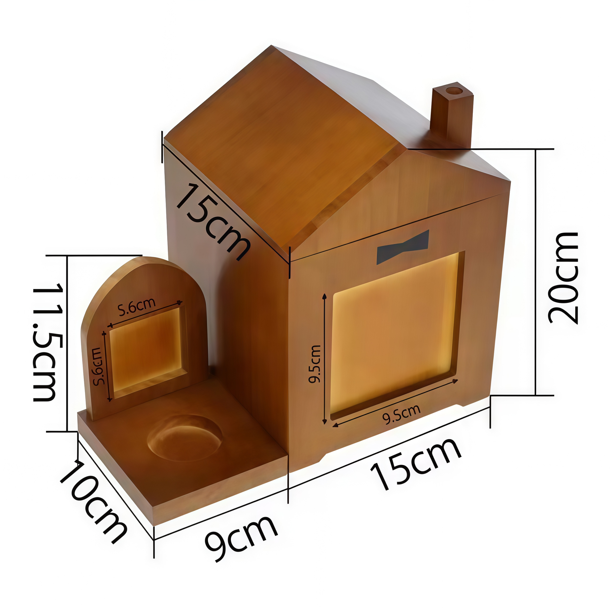 Cabin-Style Wood Pet Cremation Urn