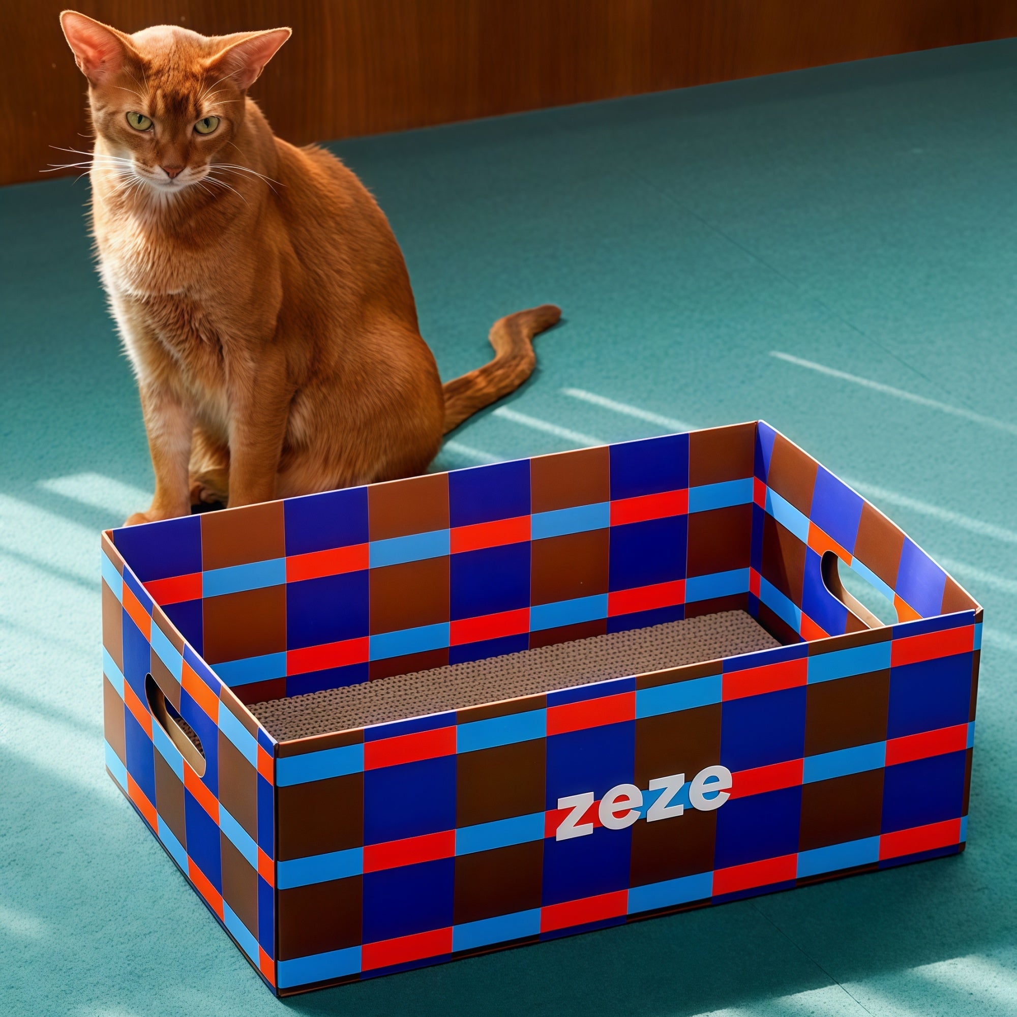 Plaid Cat Box
