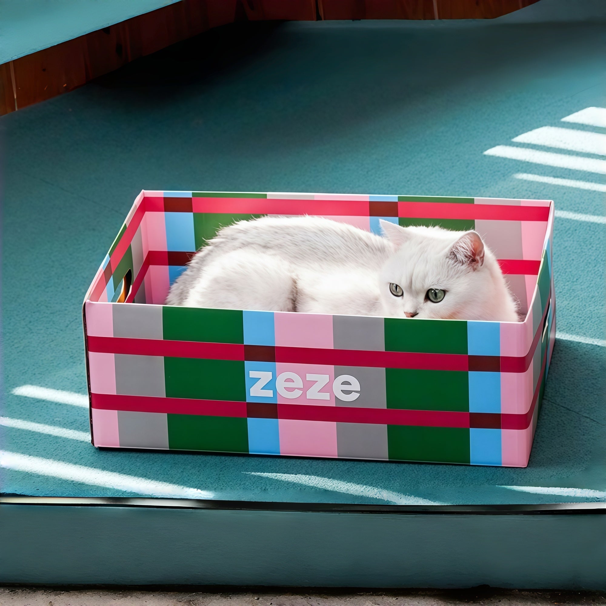 Plaid Cat Box