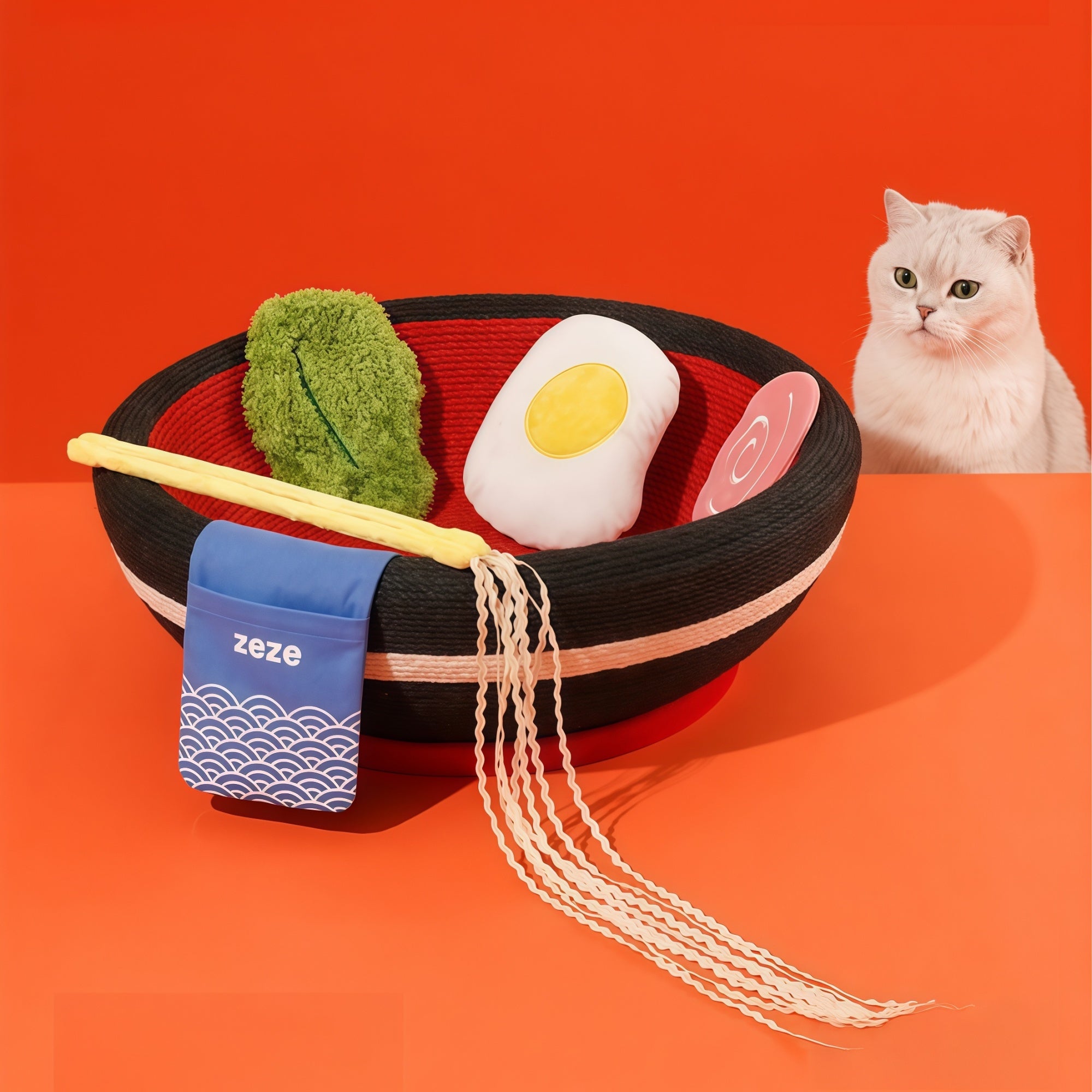 “Big Ramen Bowl” Cat Scratcher Bed