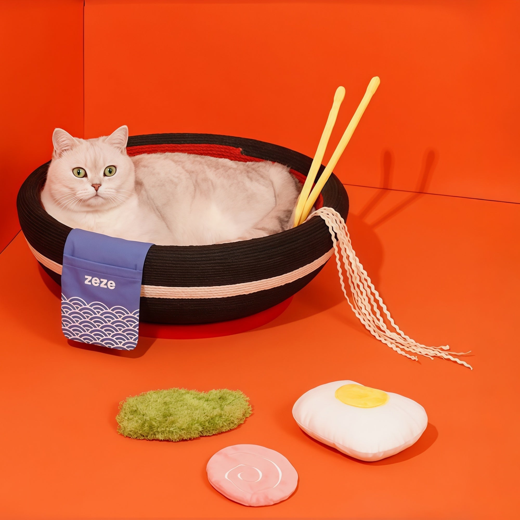 “Big Ramen Bowl” Cat Scratcher Bed