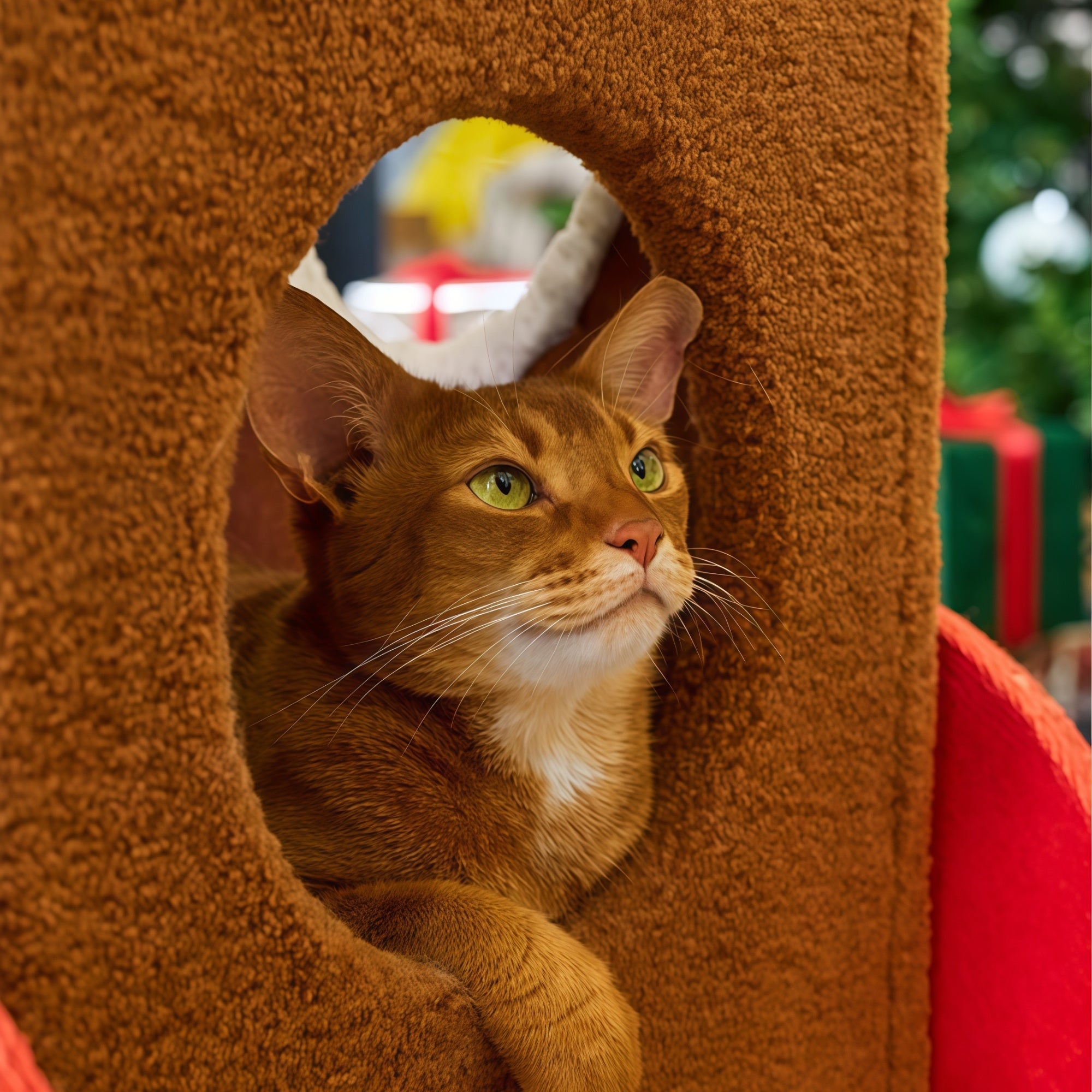 Reindeer Train Cat Playset